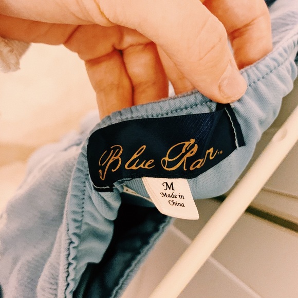 Baby Blue Embroidered Off-the-Shoulder Romper - Picture 4 of 4